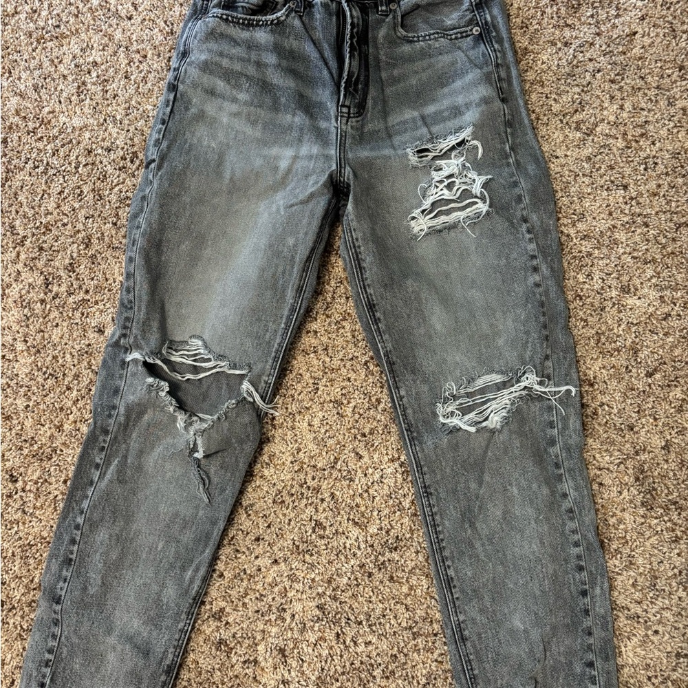 Distressed Gray Women's Jeans